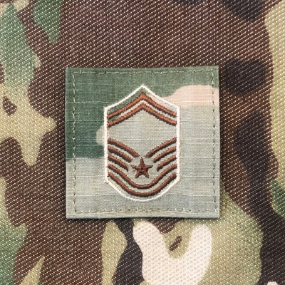 Air Force 7 Color OCP Rank with hook - Senior Master Sergeant (SMSgt/E8) - 2 pack